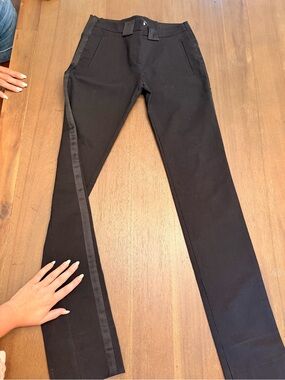 Alessandro Dell'Acqua Black Tuxedo Stripe Dress Pants